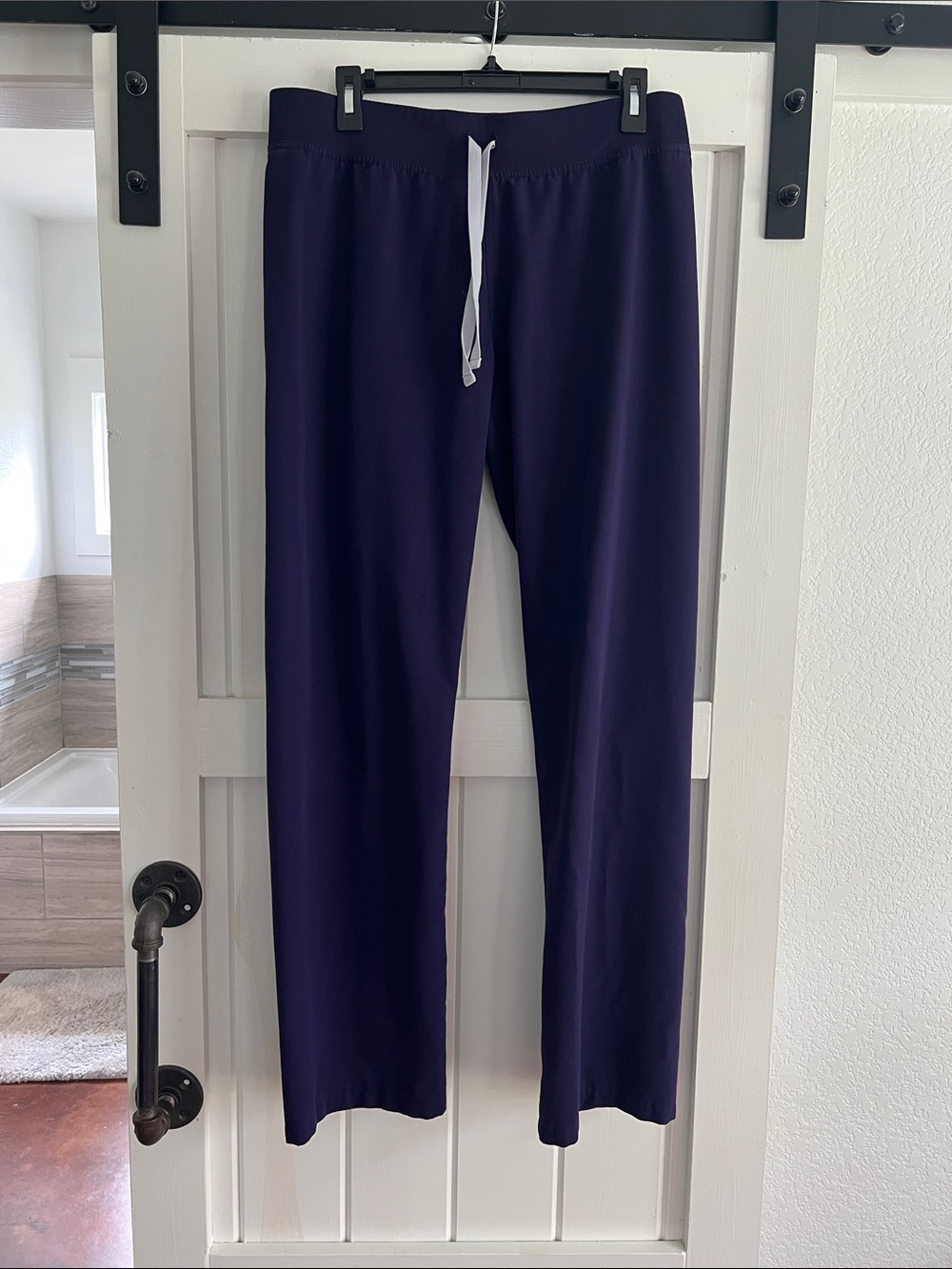 Figs Women's Deep Purple scrub set. Catalina top and Livingston bottom